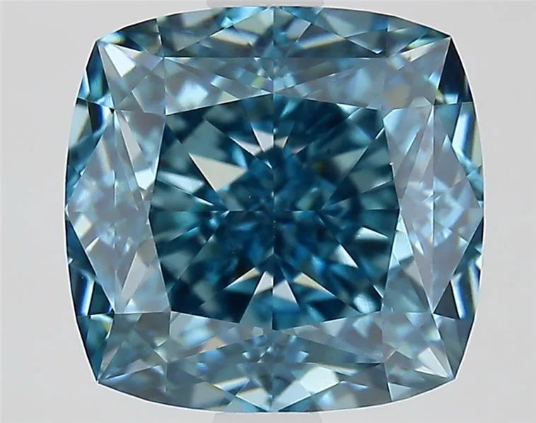 3.01ct Cushion modified Lab Grown Diamond (Colour Fancy Vivid Blue, Clarity VS1, IGI Certified)